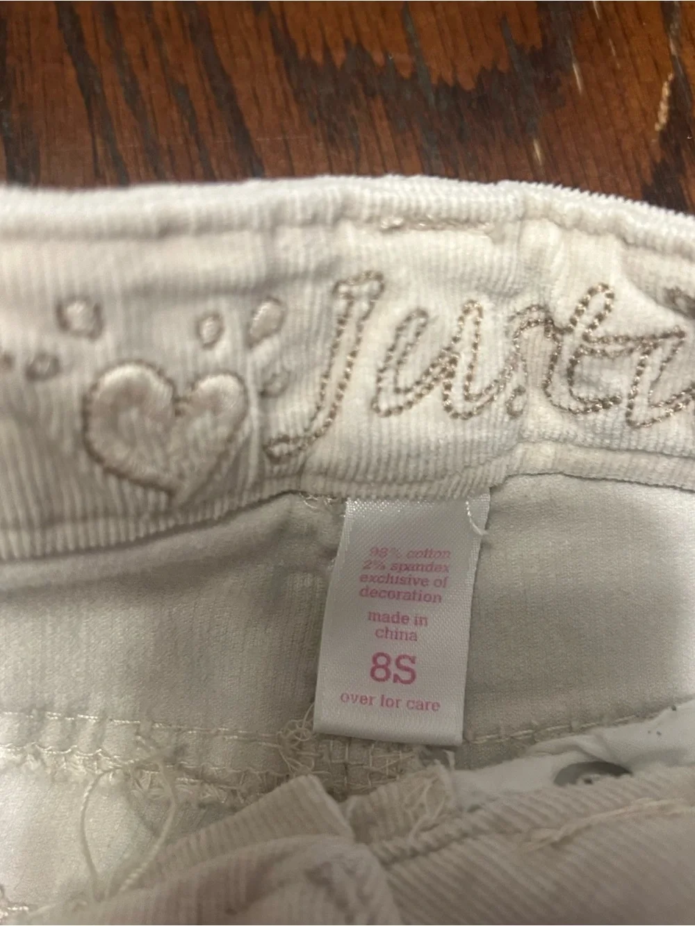 Justice Girls Light Cream Skinny Corduroy Pants